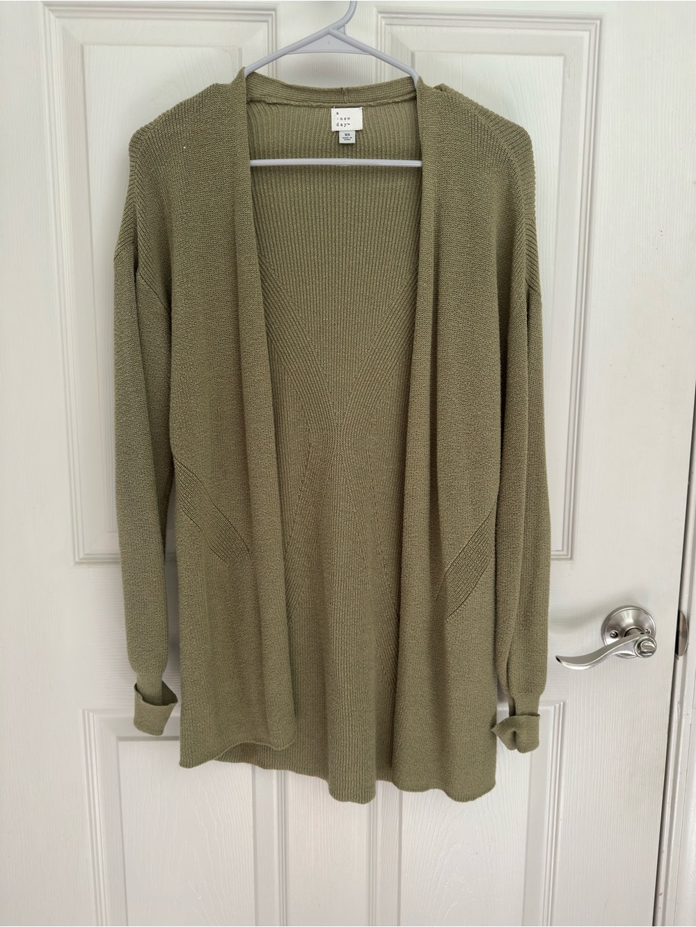 a new day Olive Green Open-Front Knit Cardigan